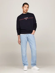 Tommy Hilfiger Sweatshirt Hilfiger Stripe Terry Sweatshirt blau