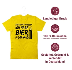 Shirtracer T-Shirt Bitte nicht schubsen ich habe Bier in der Hand Party & Alkohol Herren schwarz