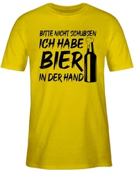 Shirtracer T-Shirt Bitte nicht schubsen ich habe Bier in der Hand Party & Alkohol Herren schwarz