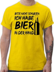 Shirtracer T-Shirt Bitte nicht schubsen ich habe Bier in der Hand Party & Alkohol Herren schwarz