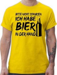 Shirtracer T-Shirt Bitte nicht schubsen ich habe Bier in der Hand Party & Alkohol Herren schwarz