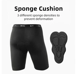 ROCKBROS Radlerhose Herren Fahrradhose mit Sitzpolster 4D Atmungsaktiv Schnelltrocknend Radhose MTB Hose Bike Shorts Schwarz/Hellbraun/Grau