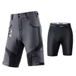 ROCKBROS Radlerhose Herren Fahrradhose mit Sitzpolster 4D Atmungsaktiv Schnelltrocknend Radhose MTB Hose Bike Shorts Schwarz/Hellbraun/Grau
