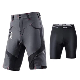 Radlerhose Kurz Radlerhose Herren Fahrradhose mit Sitzpolster M-4XL (Schwarz Hellbraun Grau) 4D Atmungsaktiv Schnelltrocknend Radhose MTB Hose Bike Shorts
