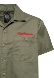 KingKerosin Kurzarmhemd Speed Kings Dunkelgrün/Khaki/Grün