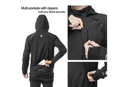 ROCKBROS Fahrradjacke Herren Elastisch Atmungsaktiv Laufjacke Softshelljacke Schwarz/Grau/Weiß/Dunkelgrau/Lila