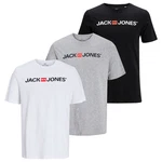 Jack & Jones T-Shirt 3er Pack Schwarz/Silber/Mischfarben Jack & Jones T-Shirt 3er Pack Schwarz/Silber/Mischfarben