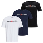 Jack & Jones T-Shirt 3er Pack Schwarz/Dunkelblau/Hellblau Jack & Jones T-Shirt 3er Pack Schwarz/Dunkelblau/Hellblau