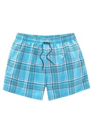 Badeshorts Karo mit kontrastfarbiger Kordel