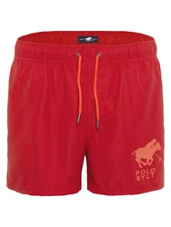 Polo Sylt Badeshorts mit Label-Print Rot