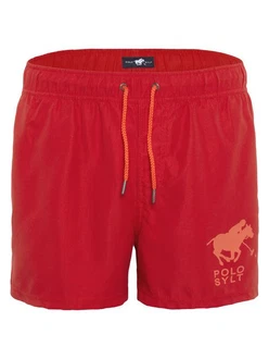 Polo Sylt Badeshorts mit Label-Print Rot Polo Sylt Badeshorts mit Label-Print Rot