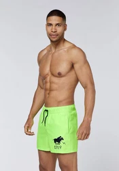 Polo Sylt Badeshorts mit Label-Print Grün/Neonfarben