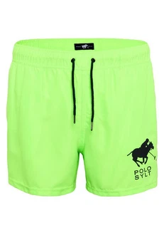 Polo Sylt Badeshorts mit Label-Print Grün/Neonfarben
