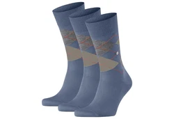 Burlington Kurzsocken Herren Socken 3er Pack - Manchester Hellblau/Blau/Dunkelblau/Grau