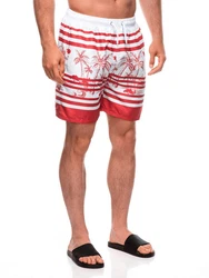 Edoti Badehose Kurze Badeshorts für Männer Rot/Dunkelrot