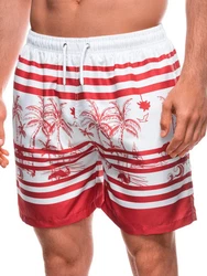 Edoti Badehose Kurze Badeshorts für Männer Rot/Dunkelrot