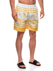 Edoti Badehose Kurze Badeshorts für Männer Orange/Gelb
