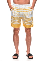 Edoti Badehose Kurze Badeshorts für Männer Orange/Gelb