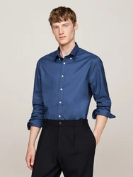 Tommy Hilfiger Langarmhemd FLEX POPLIN RF SHIRT rauchblau