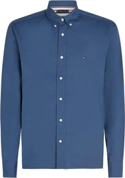 Langarmhemd FLEX POPLIN RF SHIRT mit Labelschild innen an der Knopfleiste