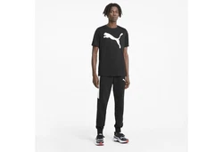 PUMA T-Shirt Active Big Logo T-Shirt Herren Schwarz/Dunkelgrau/Grau