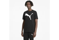 PUMA T-Shirt Active Big Logo T-Shirt Herren Schwarz/Dunkelgrau/Grau