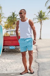 John Devin Shorts Bermuda Hellblau/Blau/Grün