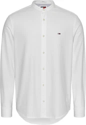 Tommy Jeans Langarmhemd TJM REG OXFORD MAO SHIRT Weiß/Creme/Grau