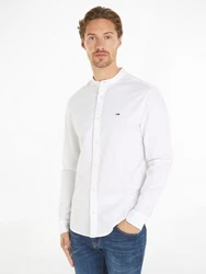 Tommy Jeans Langarmhemd TJM REG OXFORD MAO SHIRT Weiß/Creme/Grau