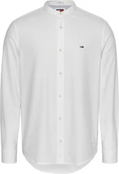Tommy Jeans Langarmhemd TJM REG OXFORD MAO SHIRT Weiß/Creme/Grau