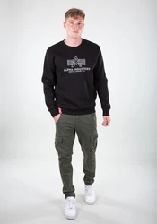 Alpha Industries Sweater Basic Sweater Embroidery Schwarz/Rot