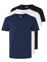 T-Shirt SLHROLAND SS O-NECK TEE 3-PACK NOOS