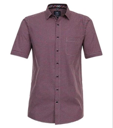 Kurzarmhemd NOS POPELINE PRINT CASUAL HEMD 50 ROT