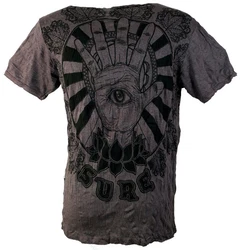 Guru-Shop T-Shirt Sure Herren T-Shirt Magic Eye Kaffee