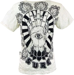Guru-Shop T-Shirt Sure Herren T-Shirt Magic Eye weiß