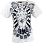 Guru-Shop T-Shirt Sure Herren T-Shirt Magic Eye weiß