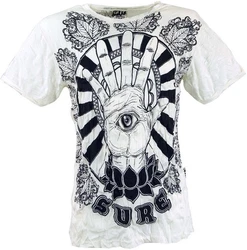 Guru-Shop T-Shirt Sure Herren T-Shirt Magic Eye weiß