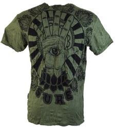Guru-Shop T-Shirt Sure Herren T-Shirt Magic Eye olive