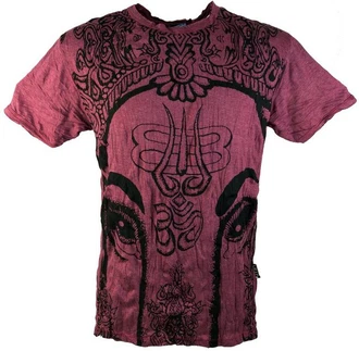 Guru-Shop Sure Herren T-Shirt Ganesh bordeaux Guru-Shop Sure Herren T-Shirt Ganesh bordeaux