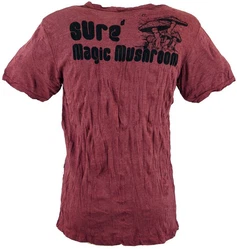Guru-Shop T-Shirt Sure Herren T-Shirt Magic Mushroom bordeaux