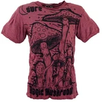 Guru-Shop T-Shirt Sure Herren T-Shirt Magic Mushroom bordeaux