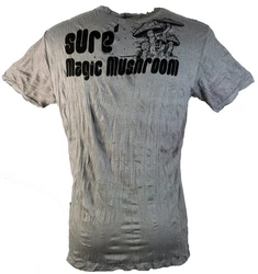 Guru-Shop T-Shirt Sure Herren T-Shirt Magic Mushroom grau