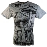 Guru-Shop T-Shirt Sure Herren T-Shirt Magic Mushroom grau