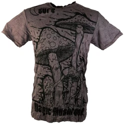 Guru-Shop T-Shirt Sure Herren T-Shirt Magic Mushroom taupe