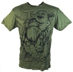 Guru-Shop T-Shirt Sure Herren T-Shirt Happy Buddha oliv