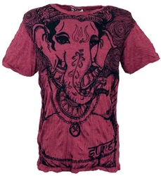 Guru-Shop T-Shirt Sure Herren T-Shirt Ganesh bordeaux
