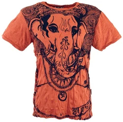 Guru-Shop T-Shirt Sure Herren T-Shirt Ganesh rostorange