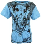 Guru-Shop T-Shirt Sure Herren T-Shirt Ganesh hellblau
