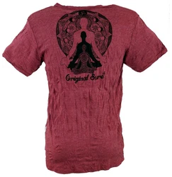 Guru-Shop T-Shirt Sure Herren T-Shirt Meditation Buddha bordeaux