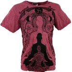 Guru-Shop T-Shirt Sure Herren T-Shirt Meditation Buddha bordeaux